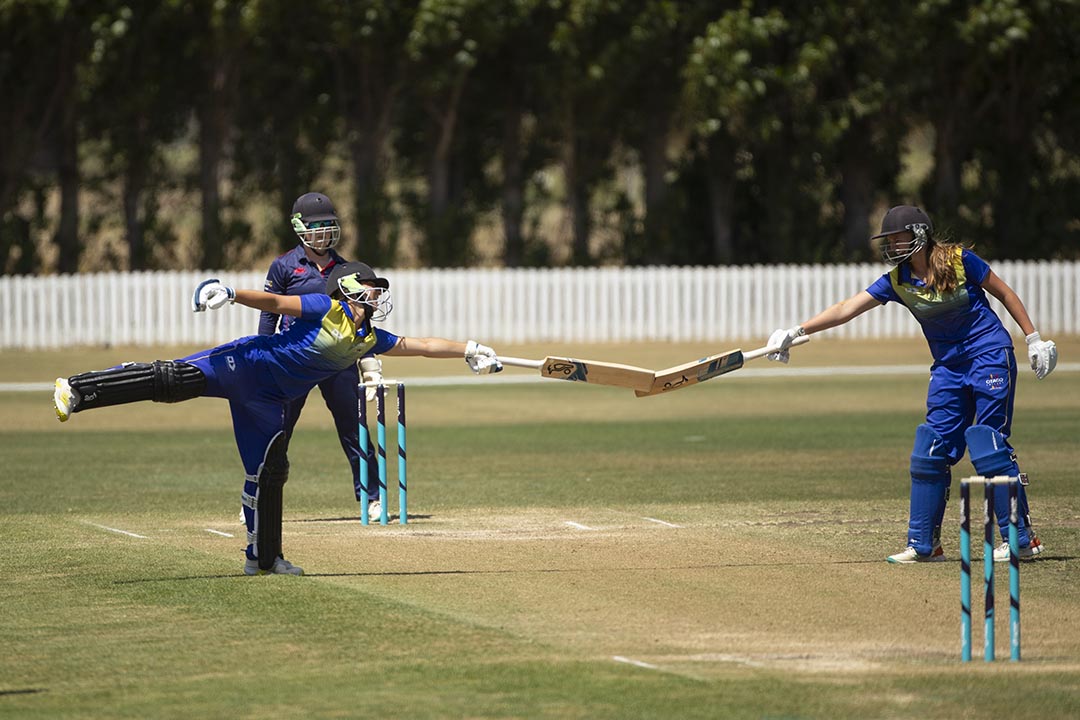 Otago batting and Auckland bowling. New Zealand Cricket Gillette Venus Under 19 National Tournament final day T20 match at NZC's High Performance Centre, Bert Sutcliffe Oval, Lincoln, Christchurch, New Zealand. Friday 12 January 2024. ©Copyright Photo: Joseph Johnson / www.photosport.nz
